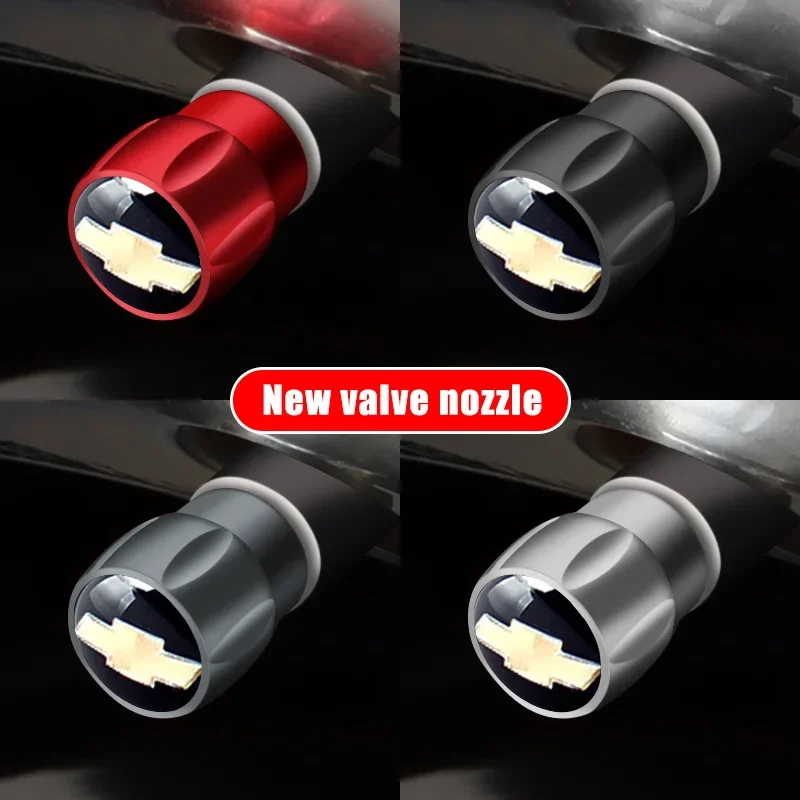 4PCS Car Wheel Tire Valve Stem Caps For Chevrolet Corvette Cruze Malibu Cavalier Monza Sail Trax Aveo Equinox Captiva