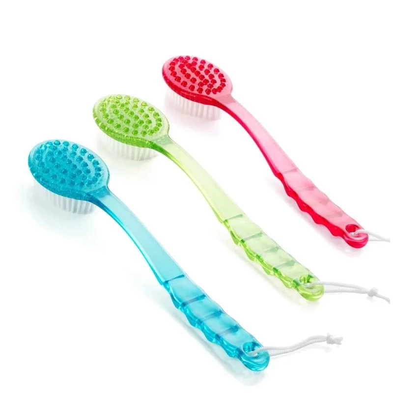 Back Body Bath Shower Sponge Scrubber Brushes With Handle Exfoliating Scrub Skin Massager Exfoliation Bathroom Brush