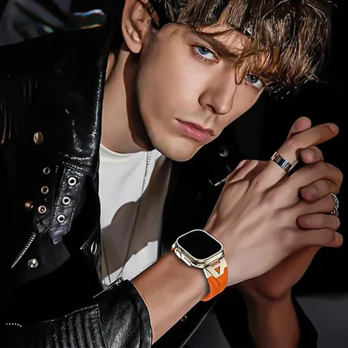 Imagen 2 del producto Correa de silicona para Apple Watch Band Ultra 2 49mm 46mm 45mm 44mm 42mm 40mm 41mm Correa deportiva para Iwatch Series 10 9 8 7 6 SE 5 4 3