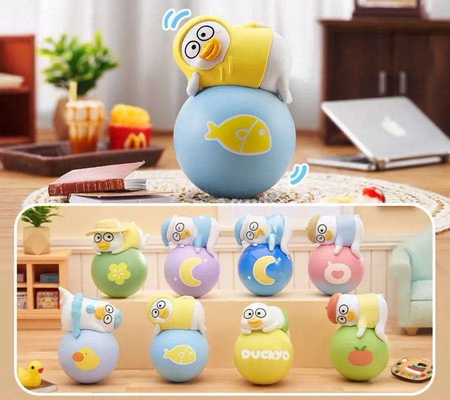 

Genuine Little Duck Wobble Ball Cartoon Mystery Box Stress Relief Toys Cute Kawaii Office Desk Decor Creative Kids Birthday Gift