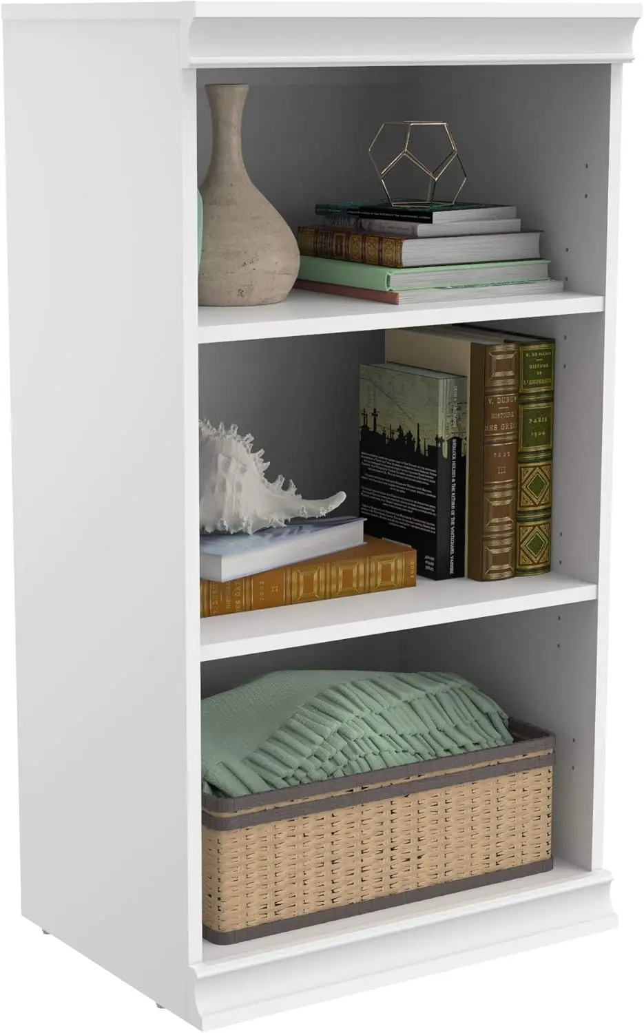 

White 3-Shelf Stackable Storage Unit, Adjustable Shelves for Closet & Home Organization