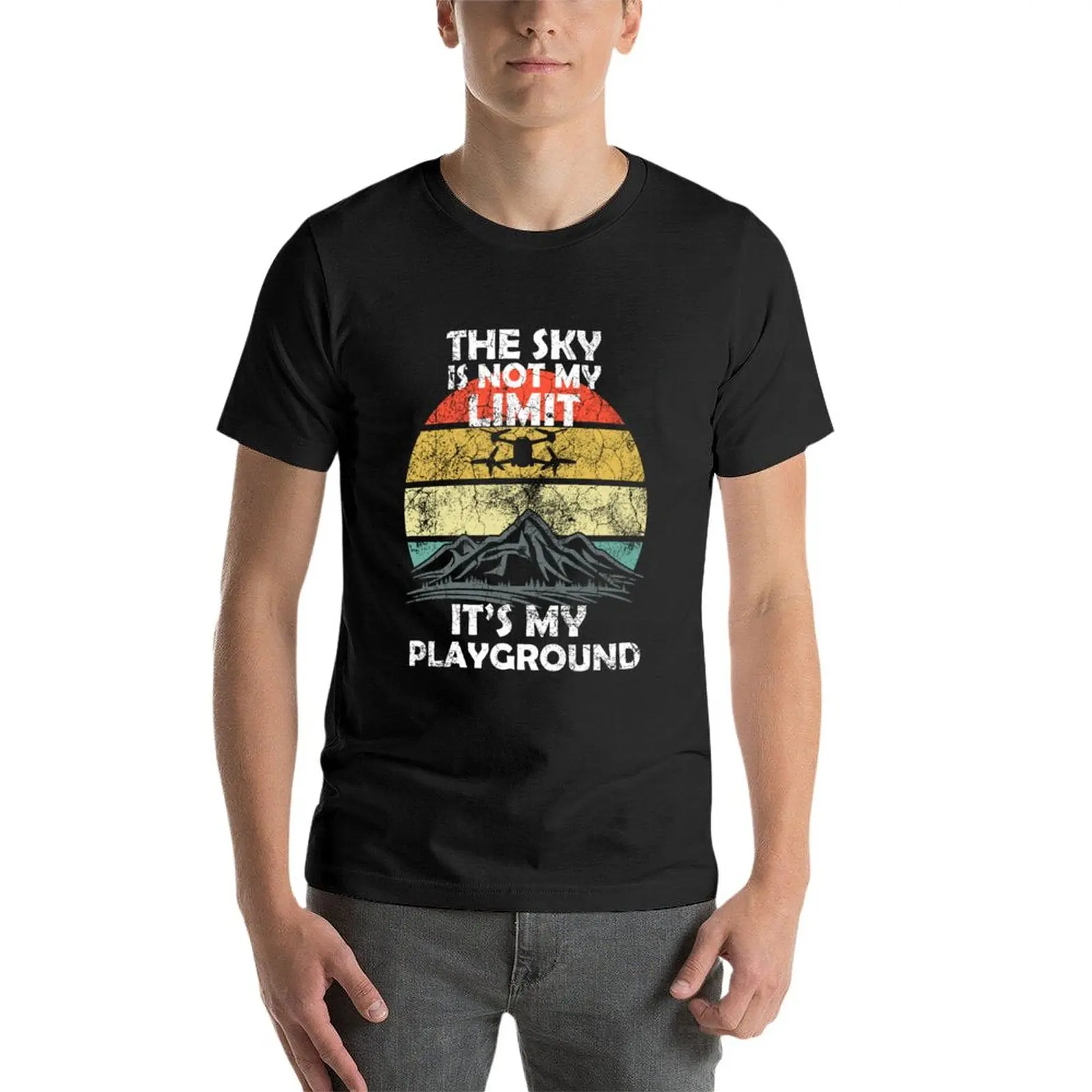 T-shirt homme humoristique, nouveau, Sky is not the limit it\'s my playground