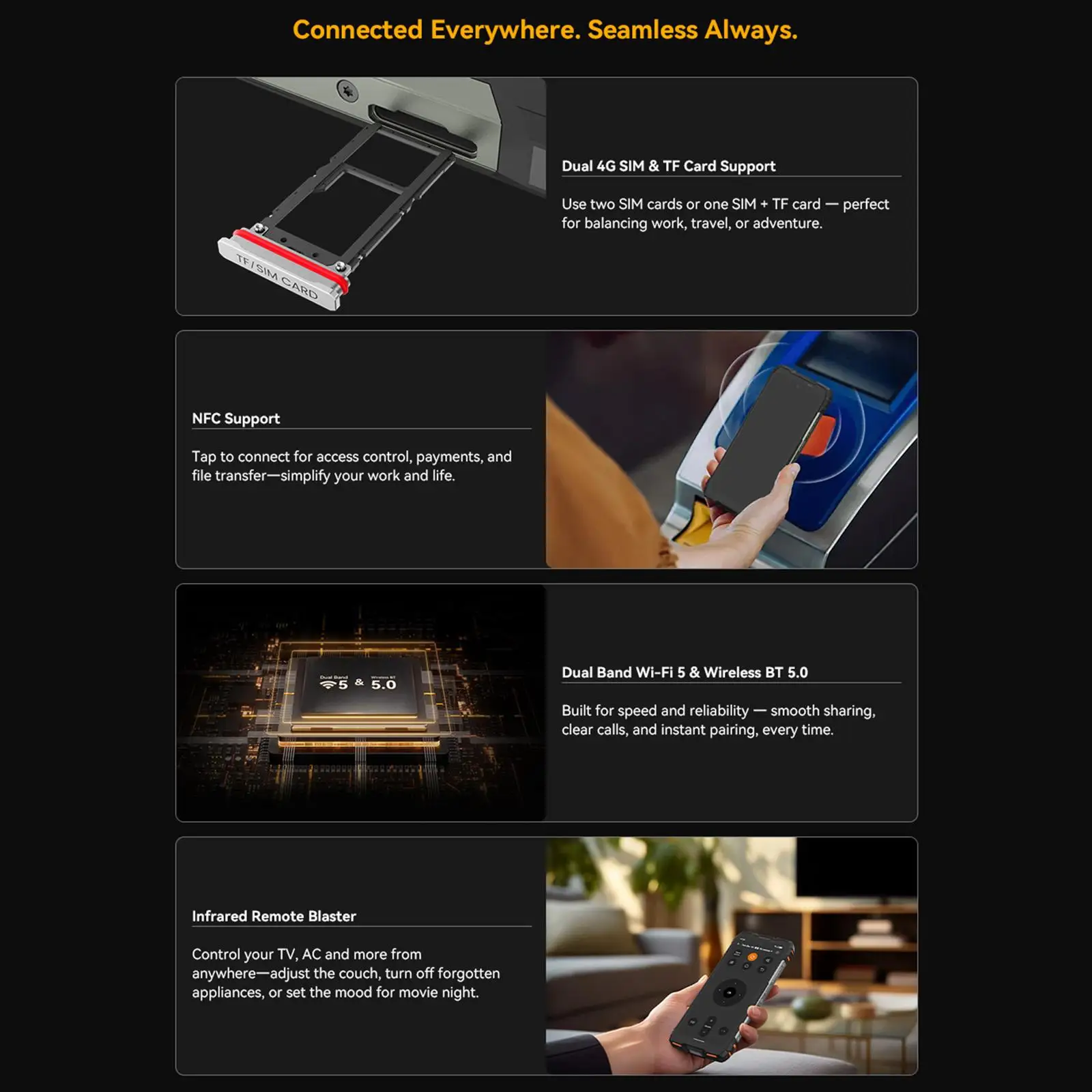Blackview Oscal Pilot 6 Rugged Phone Thermal Imager 12GB+256GB 6.78'' Android 16 Helio G100 10000mAh NFC 4G Night Smartphone