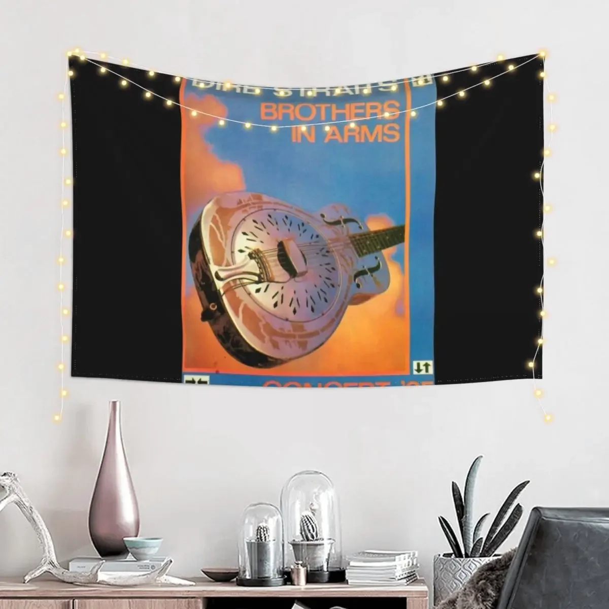 Dire Straits In Concert Tapestry Hanging Wall Anime Decor Luxury Living Room Decoration Tapestry