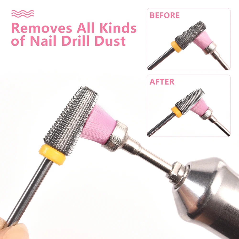 5/6pcs Electric Nail Grinding Head Cleaner Brush Milling Cutter Tips for Nail Drill Machine Cleaning Dust Remover Manicure Tools