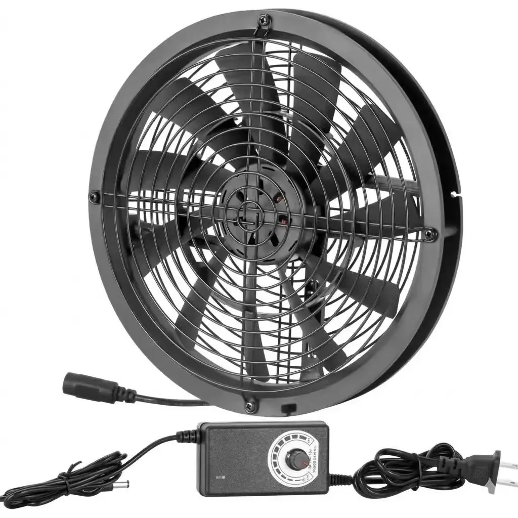 Wentylator chłodzący DC 250mm 25cm 12V 250X30mm z przewodem zasilającym AC 110V 115V 220V 230V, regulator prędkości, do namiotu uprawowego, do roślin, regulowany. — zdjęcie produktu 3