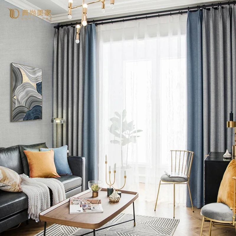 

Nordic Light Luxury Blackout Simple Modern Finished Products Curtains for Living Dining Room Bedroom