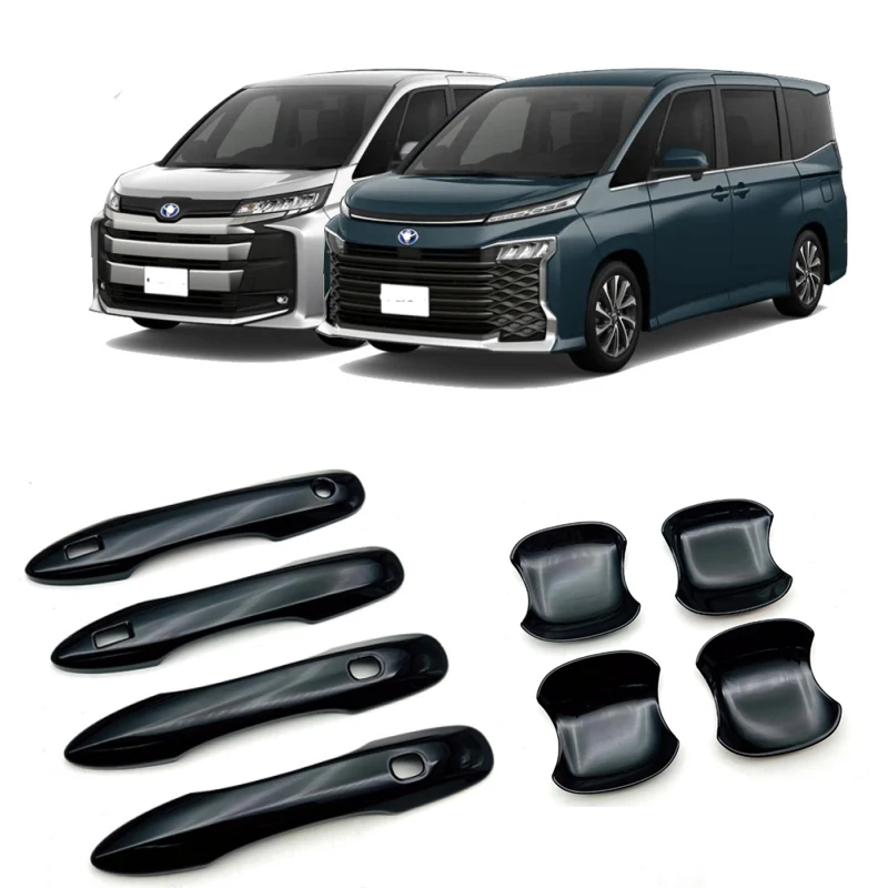 For Toyota Noah Voxy 90 Series 2021 2022 ABS black Car Side Door Handle Cover Door Handle Protector Trim Exterior Sticker