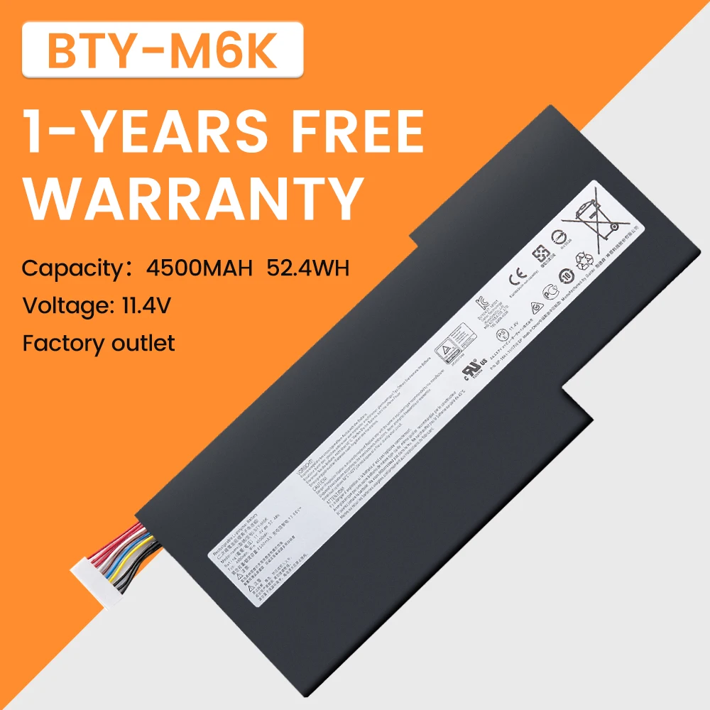 

BTY-M6K Laptop Battery for MSI MS-17B4 MS-16K3 GF63 Thin 8RD 8RC GF75 Thin 3RD 8RC 9SC GF65 Thin 9SE/SX Thin 10SDR