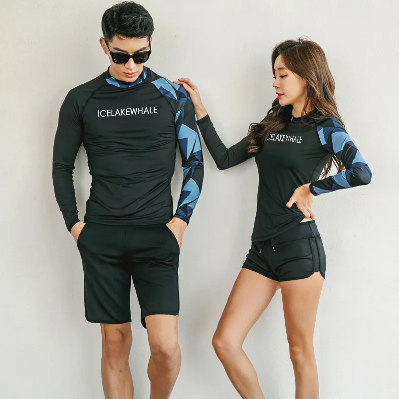 

Men's/Women 3-5 Piece Long Sleeve Rash Guards Swimsuits Swim Shirt with Boyshorts Bottom Leggings Bikini Tankini Swimsuit