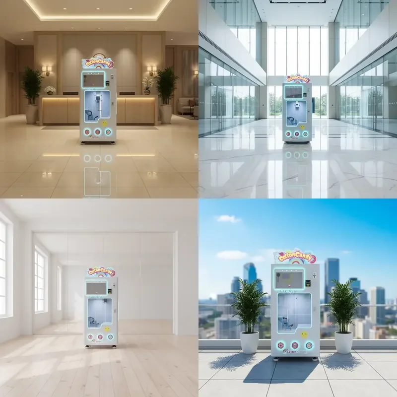 Smart Device Fully Automatic Cotton Candy Machine Commercial Self-Service Vending Machine Single Cabinet 110/220V Customized