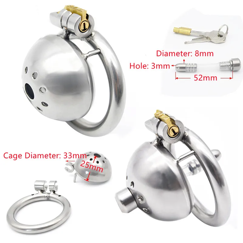 Penis Lock Cock Cage Stainless Steel Cock Cage Penis Ring Chastity Device With Stealth Lock Sex Toys For Men Adult Products