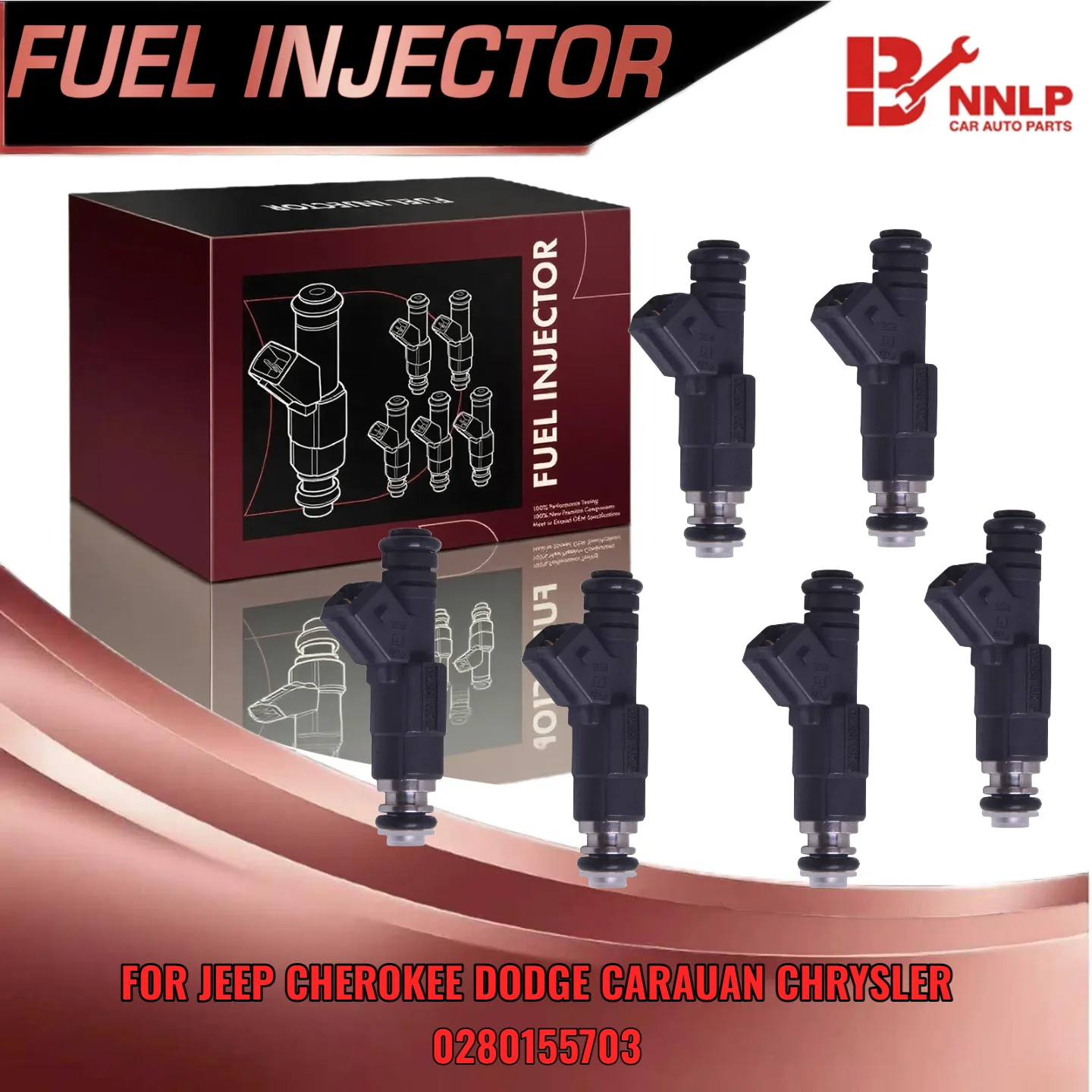 

Set of 6 Fuel Injector for Jeep Cherokee Wrangler for Dodge Caravan for Chrysler V6 3 3L 0280155703