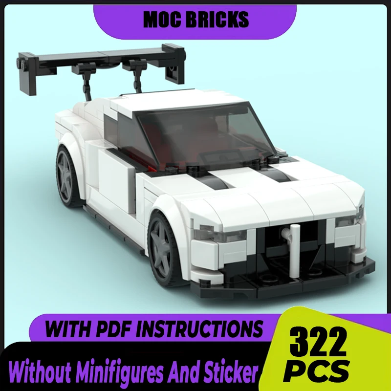 

Moc Building Bricks Champion Speed Cars M4 Model Super Sports Car Modular Blocks Gifts Toys For Children DIY Sets Assembly