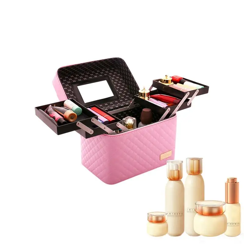 Makeup Bag Cosmetic Bags Cosmetic Bag Professional Large Capacity Storage Foldable Makeup Handbag Case Travel Toiletry  case