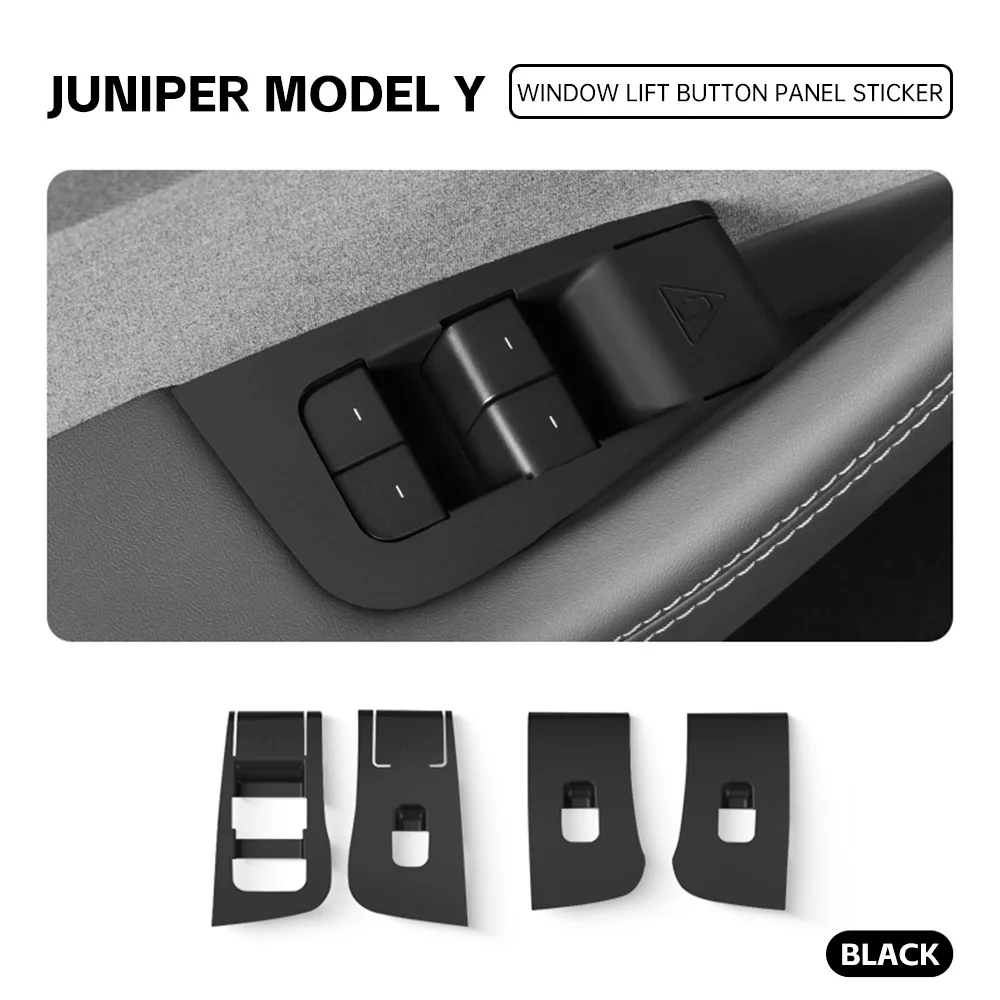 

For Tesla Model Y Juniper 2025 2026 LHD Window Glass Lift Protective Case Inner Switch Panel Button Cover Interior Accessories