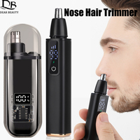 Electric Nose Hair Trimmer For Men Digital Display Rechargeable Nose Hair Cutter Men's Shaver Ear Nose Hair Remover Razor