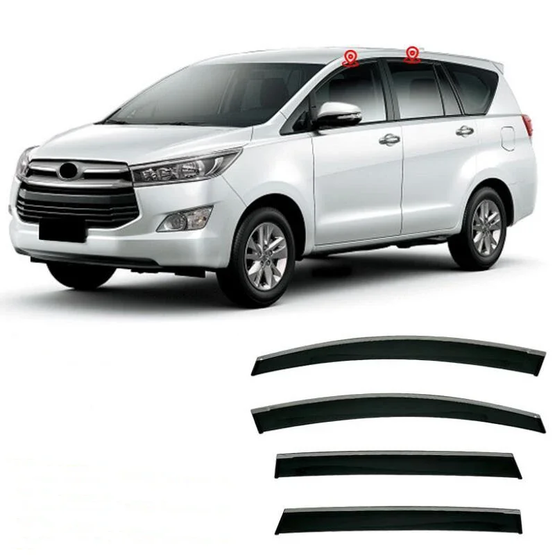 Car Window Visor Rain Guard Side Window Deflector Weather Shield For Innova II 2015 2016 2017 2018 2019 2020 2021 2022 2023