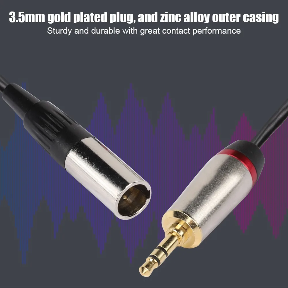 Flexible Plug and Play 3.5mm Male to Mini XLR TRS Connector 3pin Male Audio Cable Stereo Audio Cable Audio Equipment