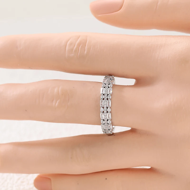 Dazzle Minimalist Design Synthetic Zirconia Promise Ring for Women Fashion Luxury Wedding Engagaement Unique Jewelry Accessories