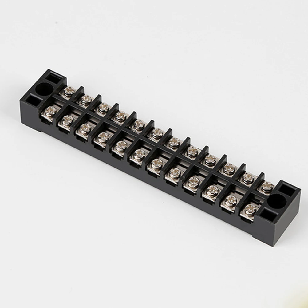 

5pcs 12 Position 15A 600V Terminal Strip Brass Conductive Dust-Proof Transparent Cover Two Row Screw Cable Connector For Factory