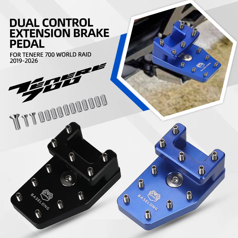 Rear DualControl Brake Lever Pedal Step Tip Extension For Yamaha Tenere 700 World Raid 2019-2020-2021-2022-2023-2024 2025 2026