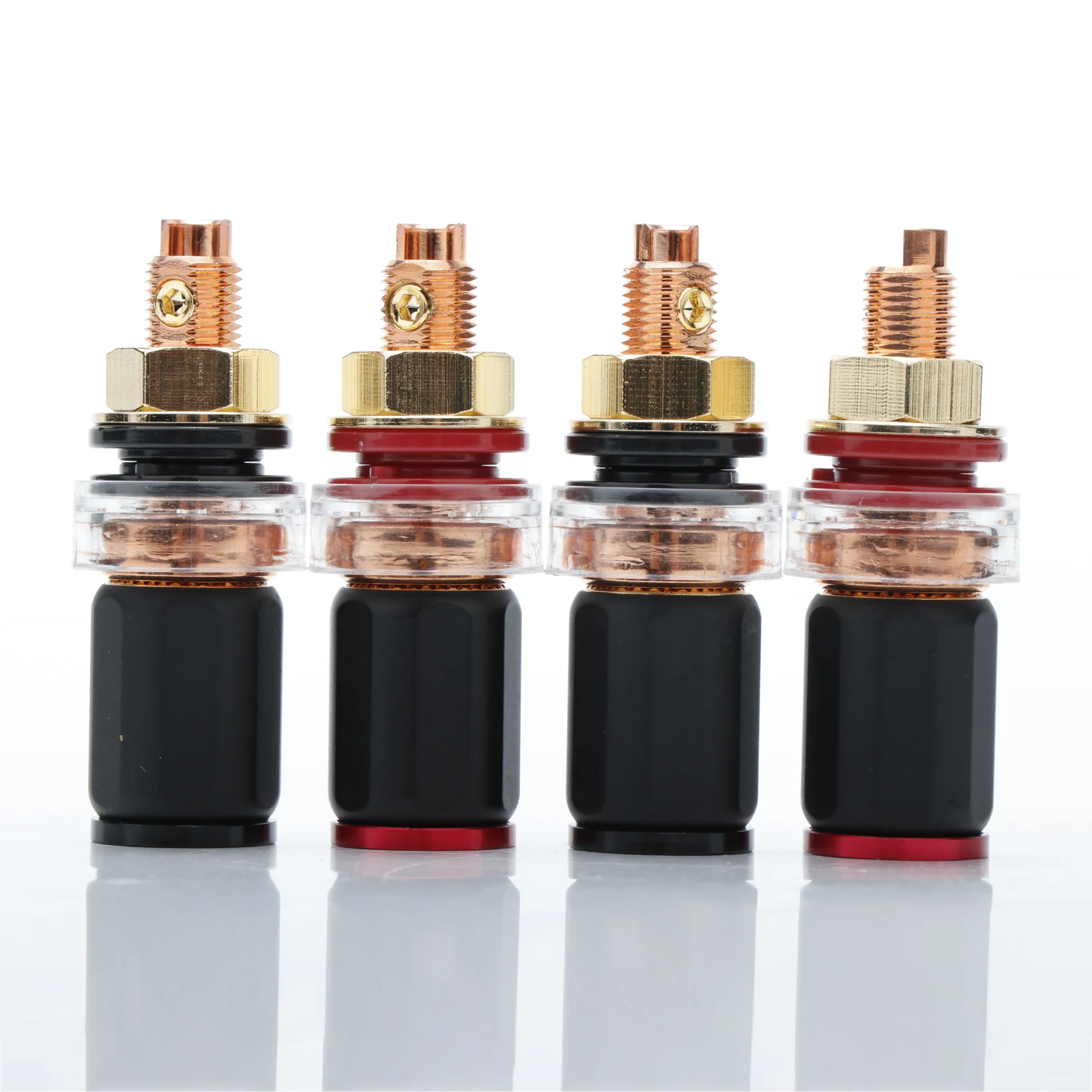 HIFI Speaker Binding Post no solder Nickel Gold Plated Horn terminal Audio amplifier socket gold-plated speaker terminal block