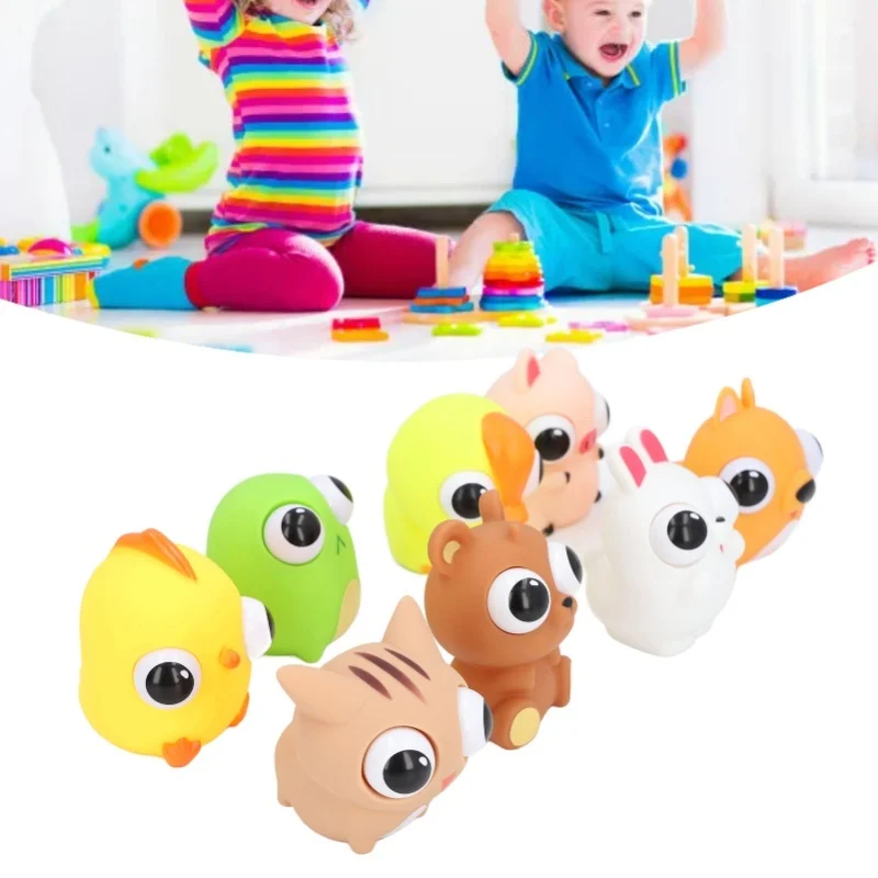 8pcs Cartoon Squeeze Toy Eyes Opening Stress Anxiety Relive Animal Squeezing Sensory Toy For Kids