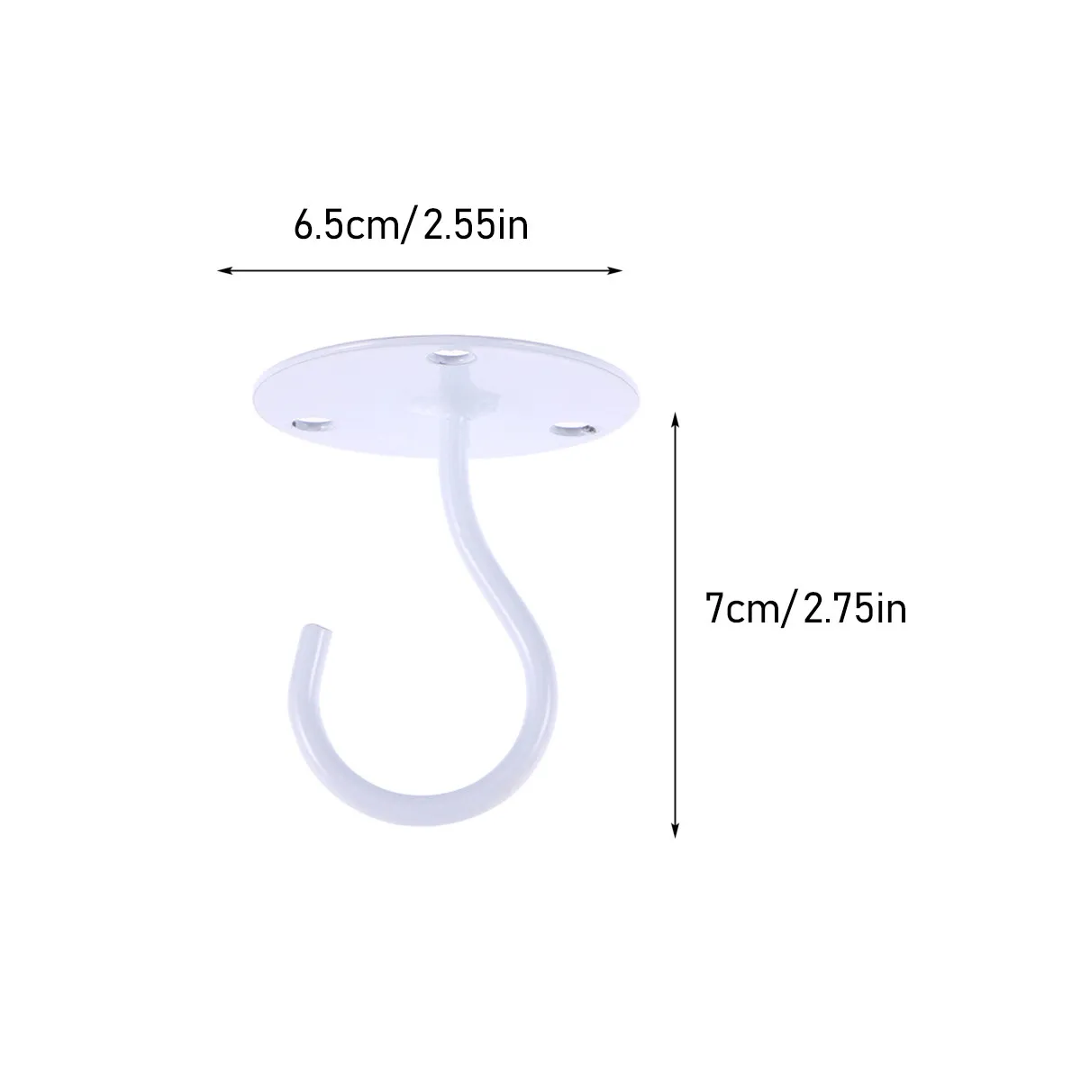 Overhead Hooks Small Elephant Trunk Shaped Hooks White High Grade Rare Iron Strong Sturdy Reliable for Indoor Outdoor Workshop