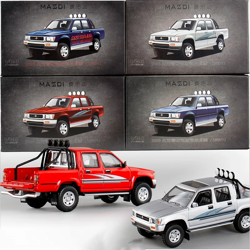 Novo em estoque masdi 1:64 1995 toyota hilux rn80 liga miniatura