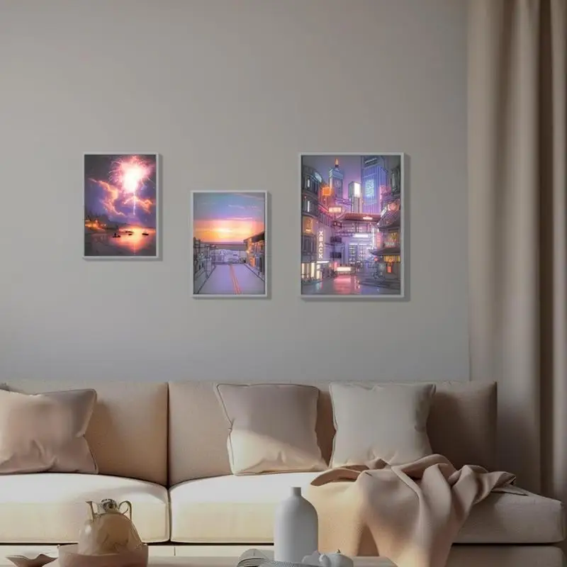 LED Painting city Lighted Wall Decor With Dimming Lighting Light Up City Night View Picture For Living Room Bedroom Study