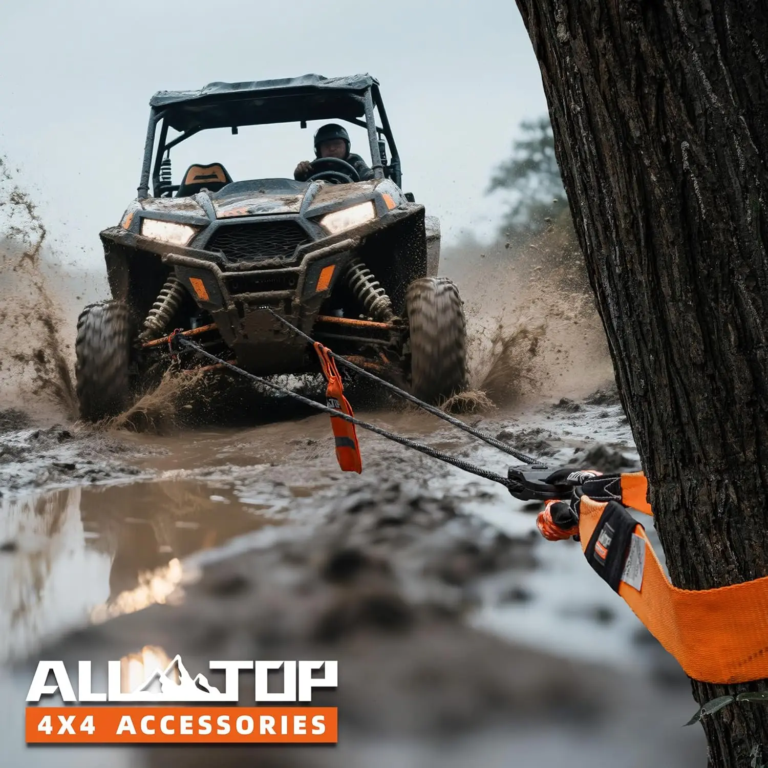 Synthetic Winch Rope Kit with Hook & Isolator, 3/16in x 50ft, 8350Lbs UHMWPE Cable Replacement for Off-Road Vehicles