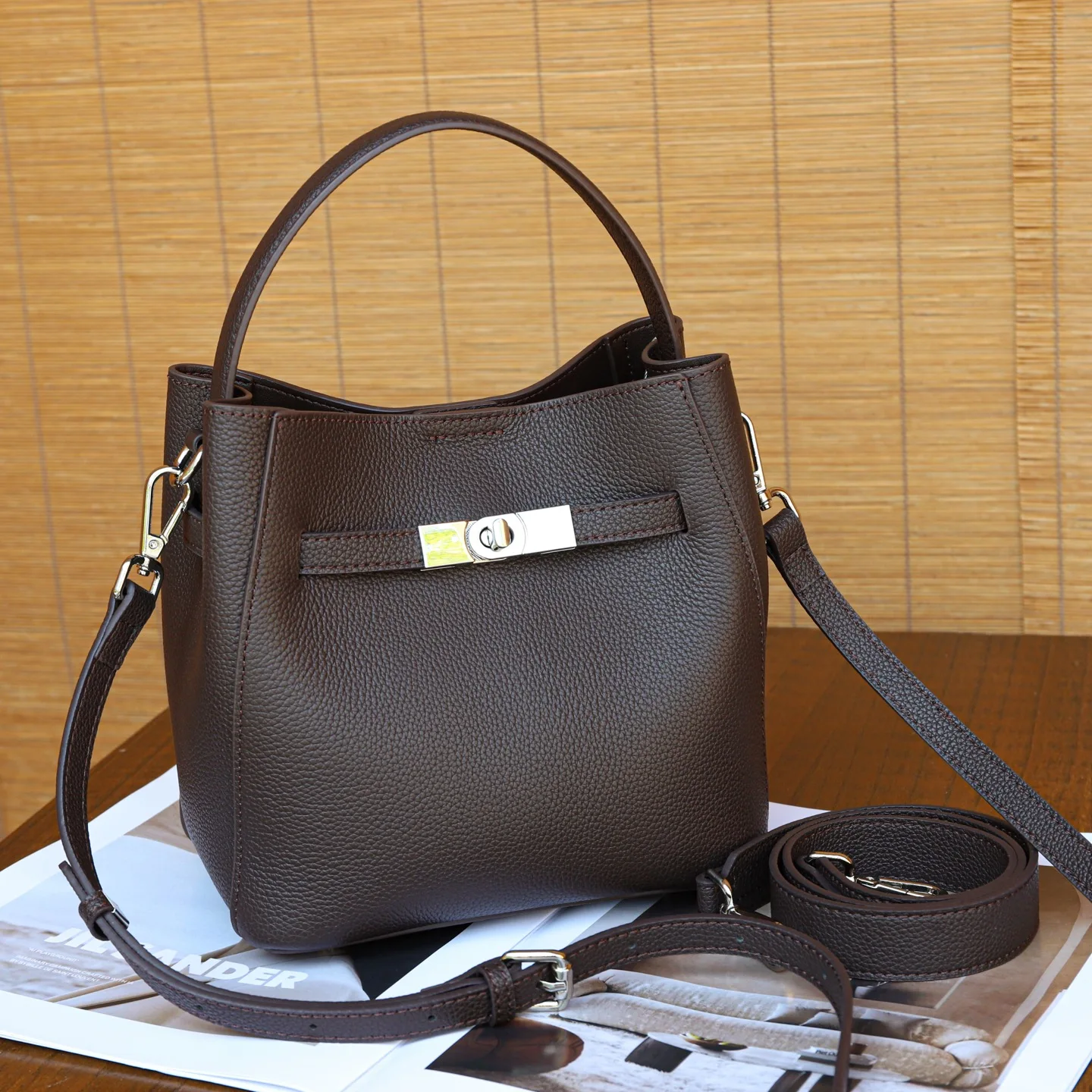 

Новая женская маленькая сумка-ведро из натуральной коровьей кожи класса люкс от дизайнерского бренда, на плечо, кроссбоди