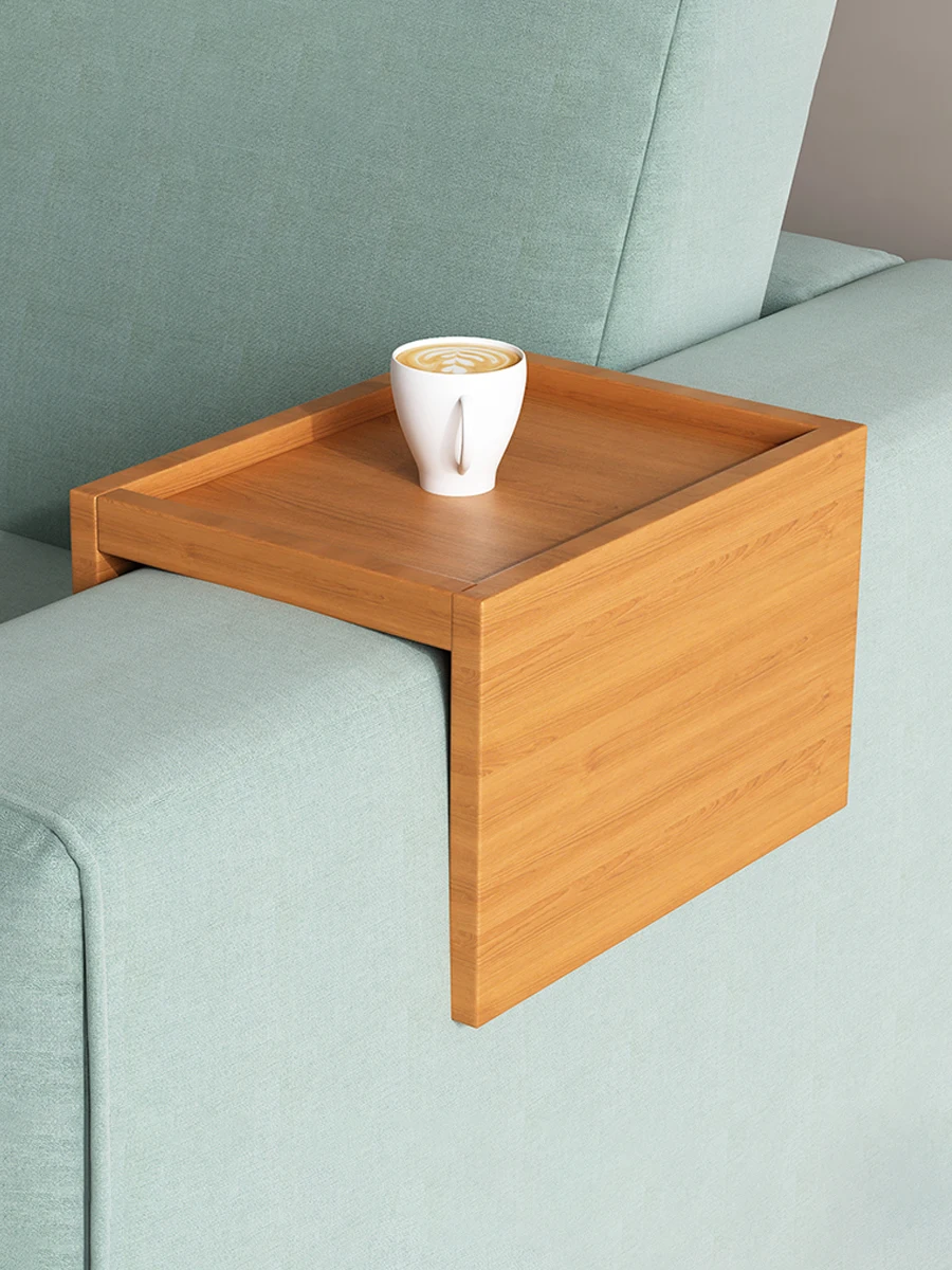 

Creative Living Room Sofa Small Table Minimalist Solid Wood Corner Table Removable Small Coffee Table Armrest Tray