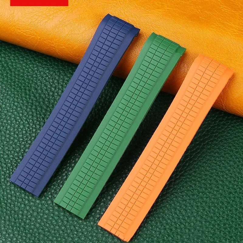Cinturino per orologio in gomma morbida di alta qualità adatto per Patek Philippe Silicone 5164A 5167A 5168A Cinturini con chiusura pieghevole da 21 mm