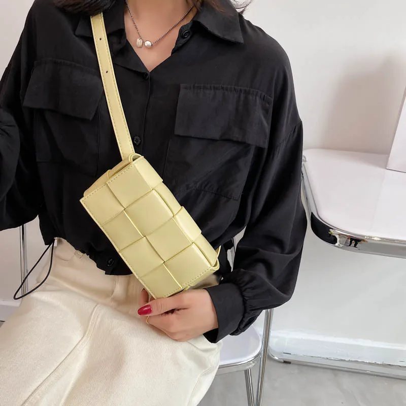 Xouham Vrouwen Schoudertassen Literair Ontwerp Messenger Bag Trend Lente Zomer Vierkante Pocket Mode Dames Geweven Borsttas