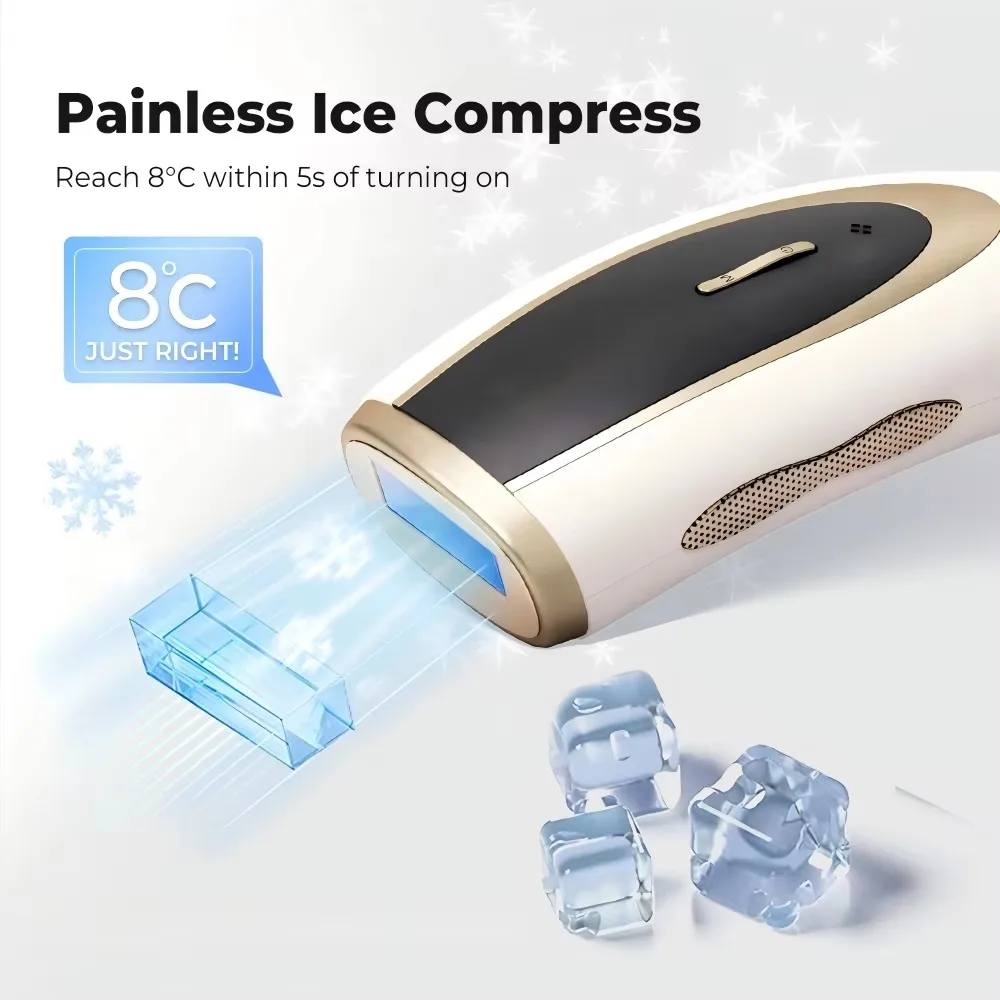Portable Permanent Ipl Hair Removal  Machine with Quartz Lamp Painless ICE Cooling Body Facial Hair Removal Appliances