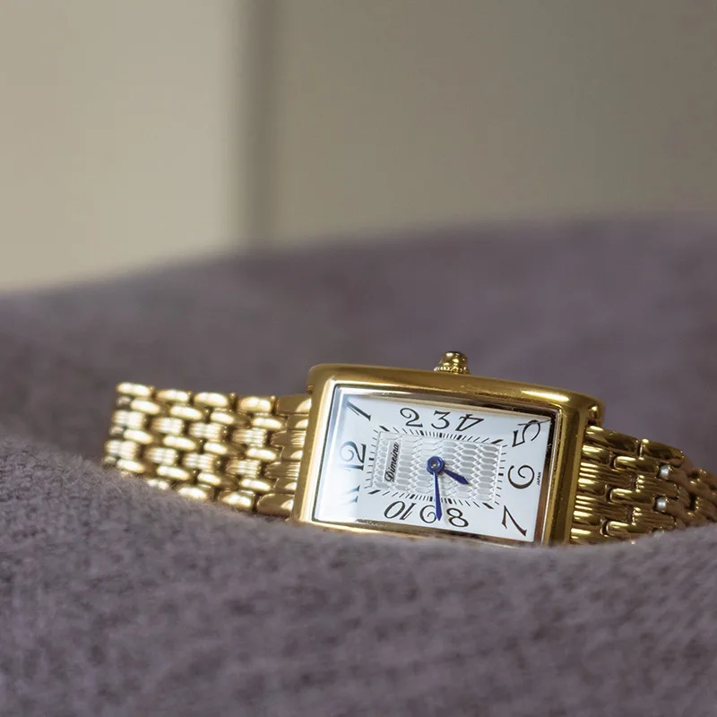 New Women'S Wristwatch, Rectangular Steel Band Vintage Watch, High-Quality Watch, Quartz Fashion Watch, Watch Accessory.