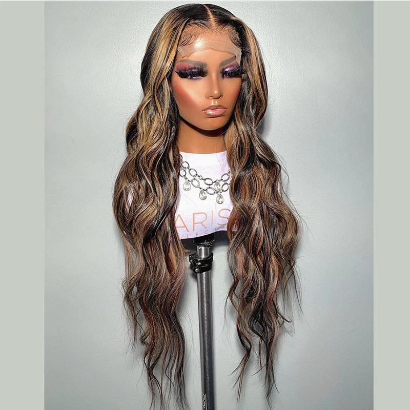 28Inch 180 Dichtheid Hoogtepunt Blonde Body Wave Pretokkelde 5X5 Zijden Basis Joodse Mens Met Babyhaar Hdlace Europees Haar Lijmloos