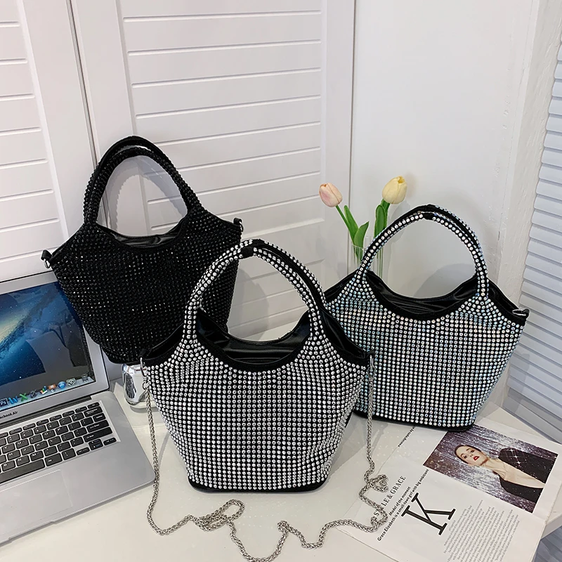 Bolsos de hombro Para Mujer con cadenas de diamantes a la moda, bolsos cruzados de diseño Para Mujer, tendencia 2024, Bolsas de alta calidad Para