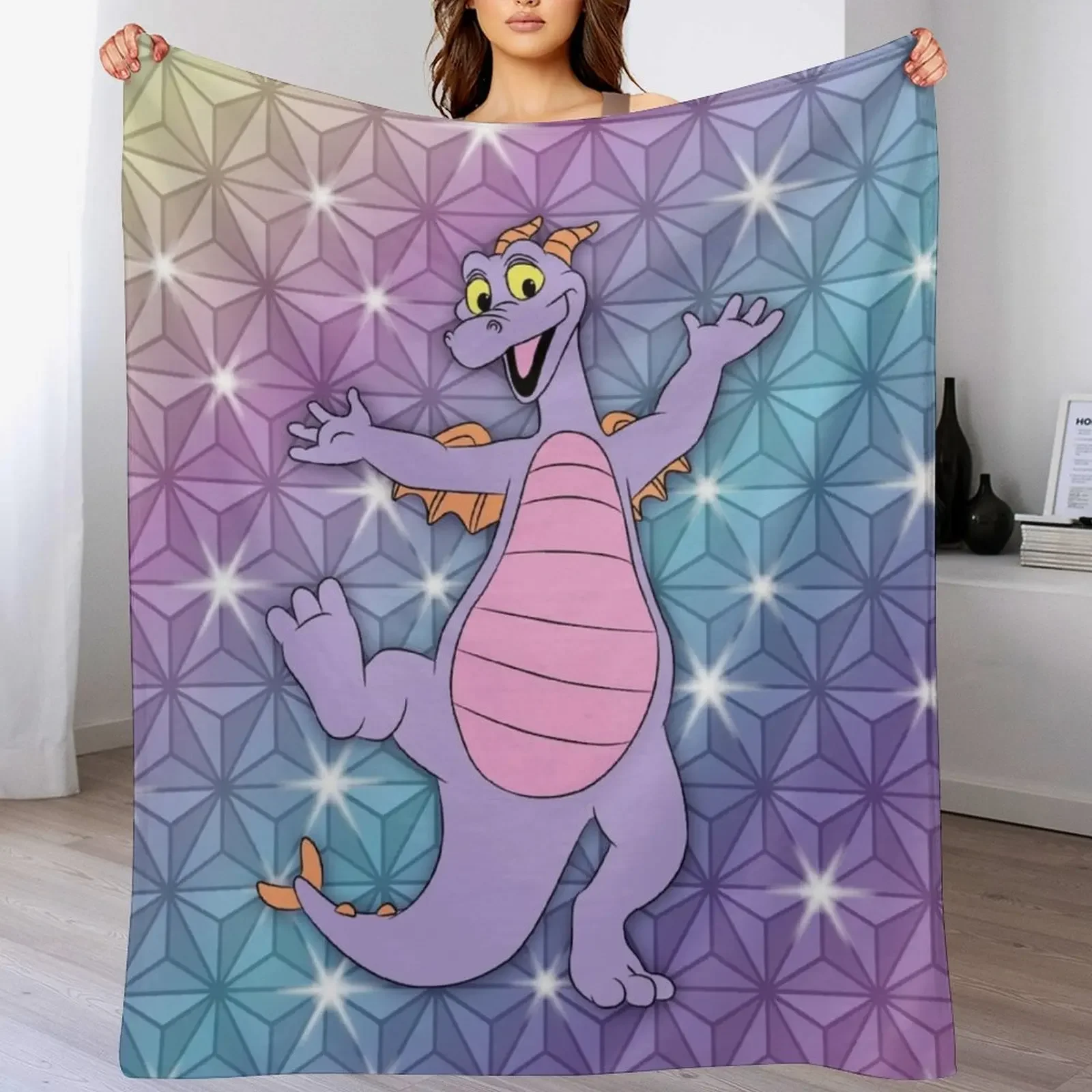 

Epcot Figment Beacon of Magic Throw Blanket Hairy Retros Polar Nap Blankets