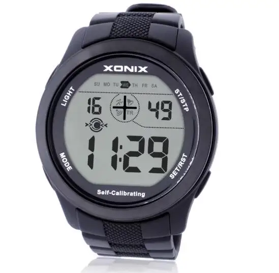 XONIX Mens Digital Watch Self Calibrating Sport Watches Japan Mov't Waterproof 100m Swim Diver Outdoor Wristwatch Radio Wave