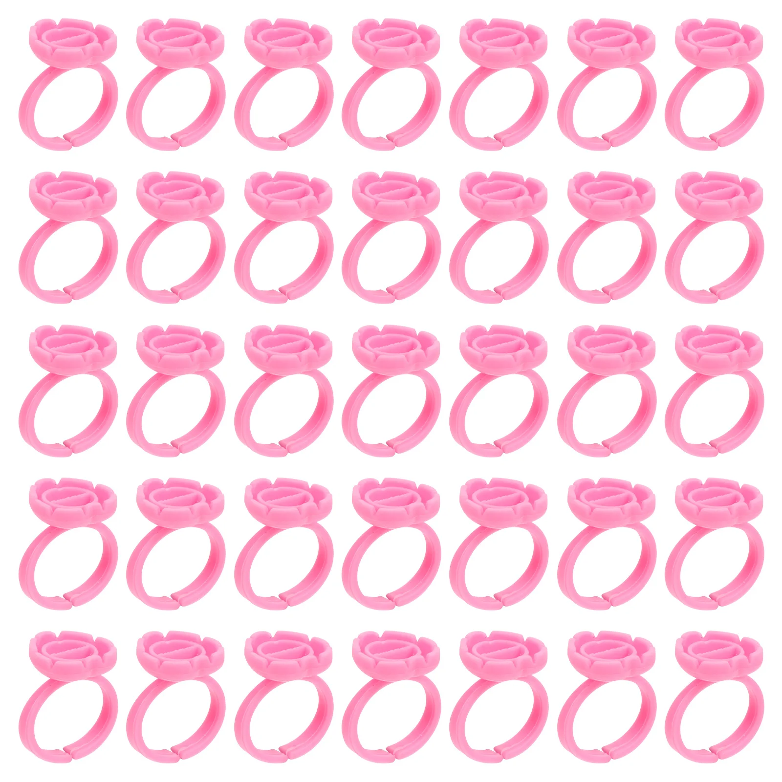 

100pcs Eyelash Glue Cup Disposable Plastic Holder For Lash Extension Hygienic Lightweight Easy Carry Glue Ring Tool