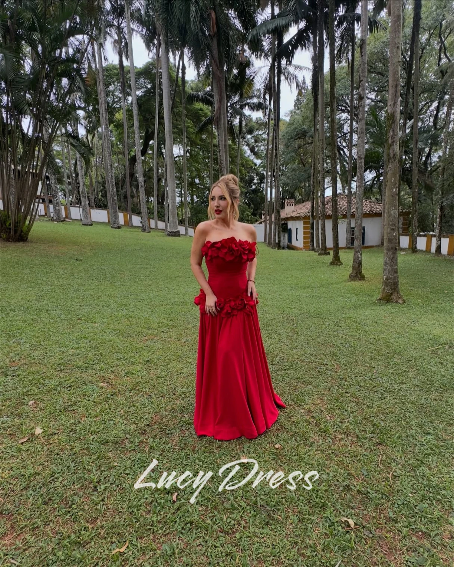 Lucy spersonalizowana suknie balowe luksusowa suknia wieczorowa sukienka damska na przyjęcie dla ślubna dekoracja z kwiatów sukienki sukienki koktajlowe