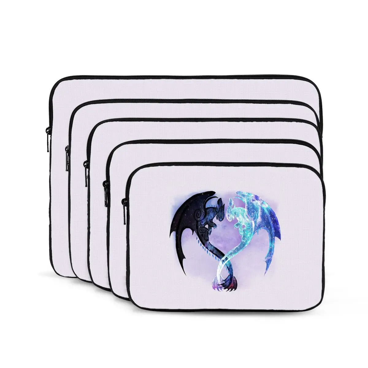 Dragon Heart Toothless And Light Fury  Case Pouch 10 12 13 15 17 Inch Notebook Sleeve Cover Bag Tablet Shockproof Case Bag view 3