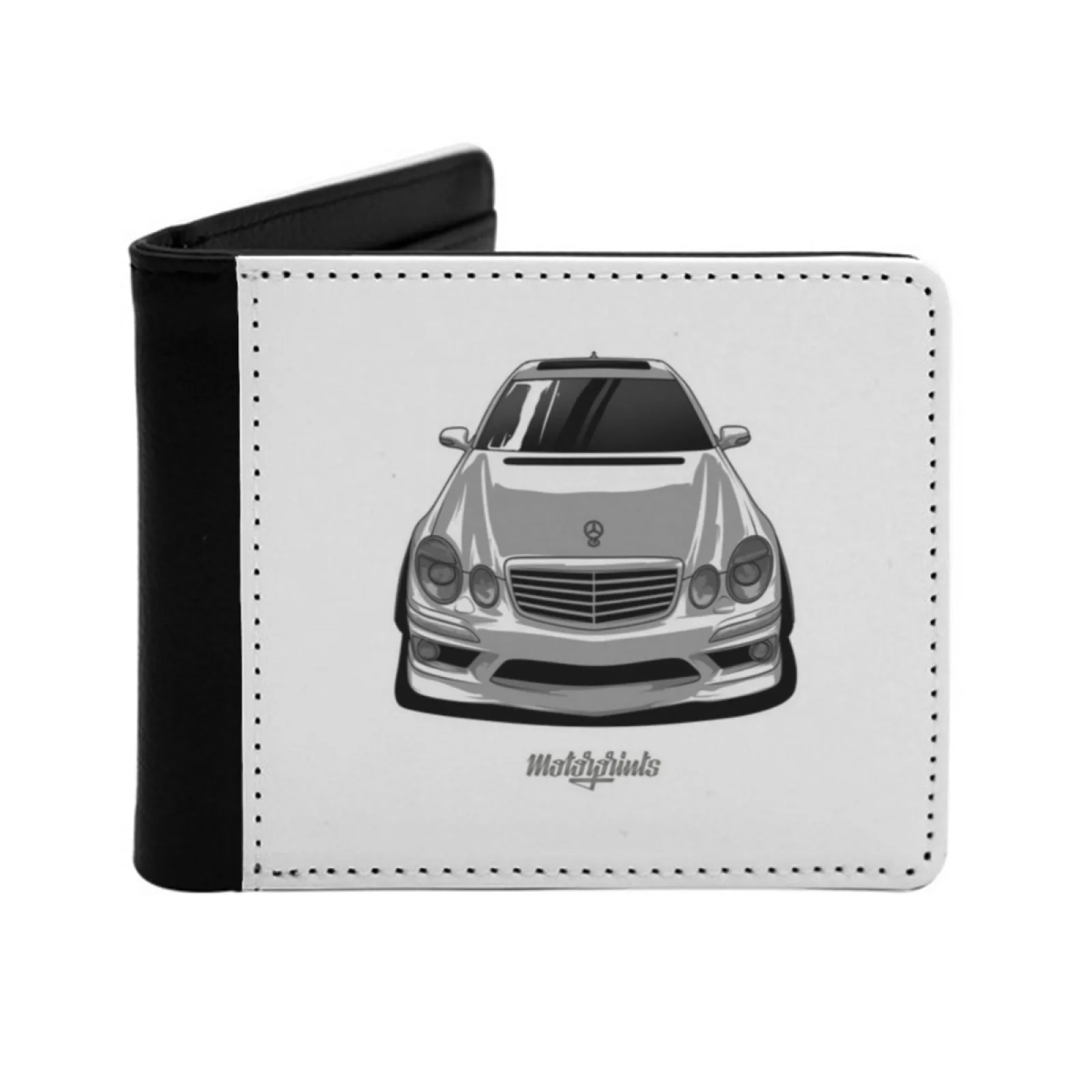 211 White Leather Men Wallets Credit Card Holder Purse Black Wallet Eclass Sclass Sedan Sport Autobahn Carlsson Lorinser E500