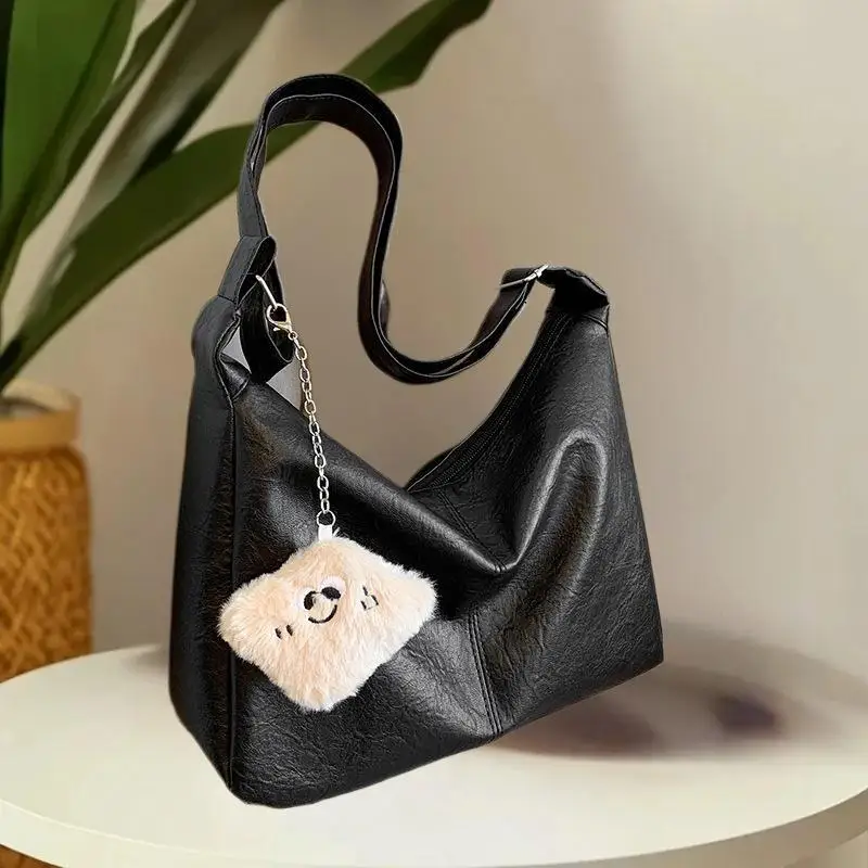 【MAX-22】Retro PU Leather Shoulder Bag Ladies Large Capacity Underarm Bag Fashion Versatile Commuter Tote Bag For Women Gifts view 6