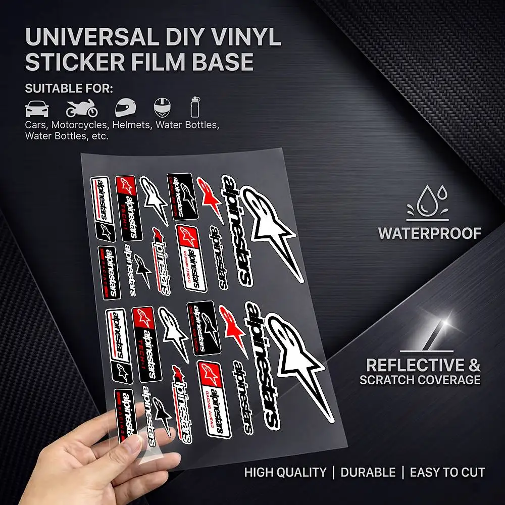A-lpinesT-A-rs Long Lasting Reflective Sticker Scratch Conceal Fit Motorcycle Car Helmet Fridge Decals