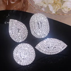 Luxury Classic Wedding Engagement Rings for Women Fashion Sparkling Full Rhinestone Adjustable Round Rings Party Charm Jewelry
