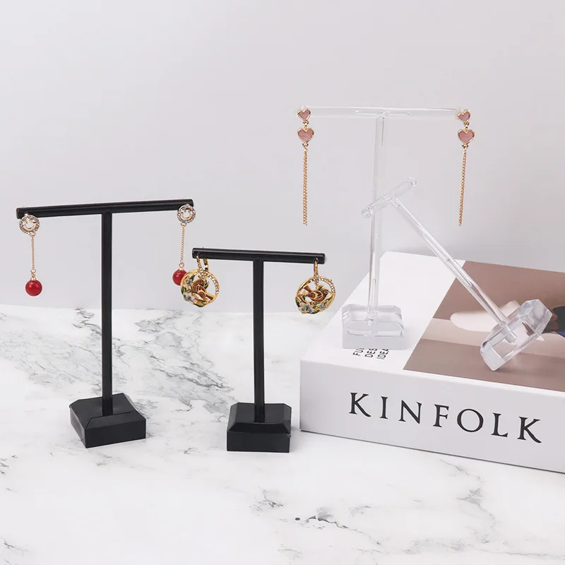

2Pcs T-Shape Jewelry Display Rack Universal Earrings Stand Professional Boutique Showcase Shelf Set